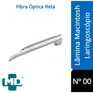 Lâmina Laringoscópio Fibra Ótica LED Reta Nº 00 Miller MD