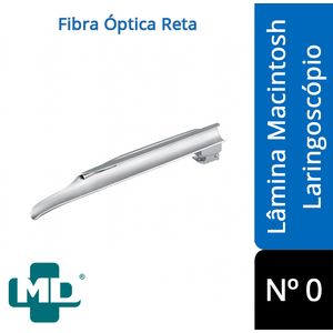 Lâmina Laringoscópio Fibra Ótica LED Reta Nº 0 Miller MD