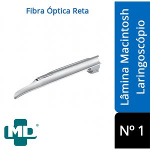 Lâmina Laringoscópio Fibra Ótica LED Reta Nº 1 Miller MD